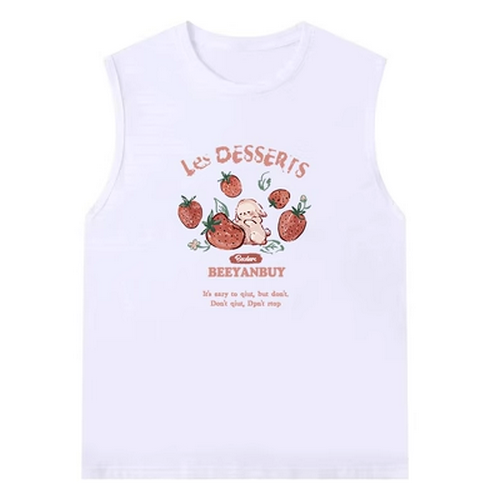 Hot selling sleeveless waistcoat T-shirt [white] [M-XL size] (please contact customer service to confirm the delivery size after placing the order)