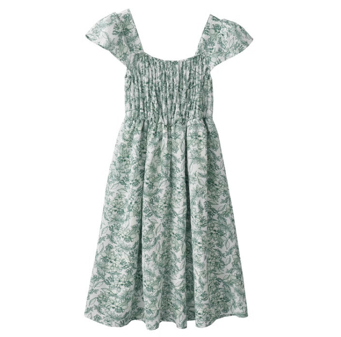 Hot selling small floral dress [green] [one size fits all]
