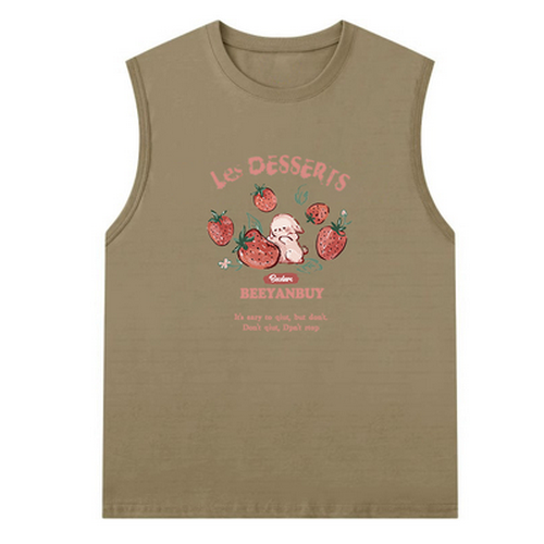 Hot selling sleeveless waistcoat T-shirt [khaki] [M-XL size] (please contact customer service to confirm the delivery size after placing the order)