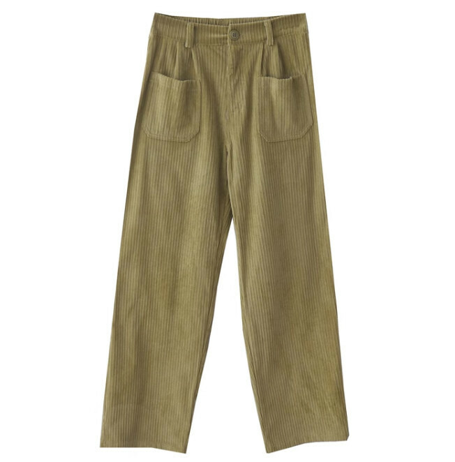 Hot selling corduroy trousers [green] [Size-L] (please contact customer service to confirm the delivery size after placing the order)