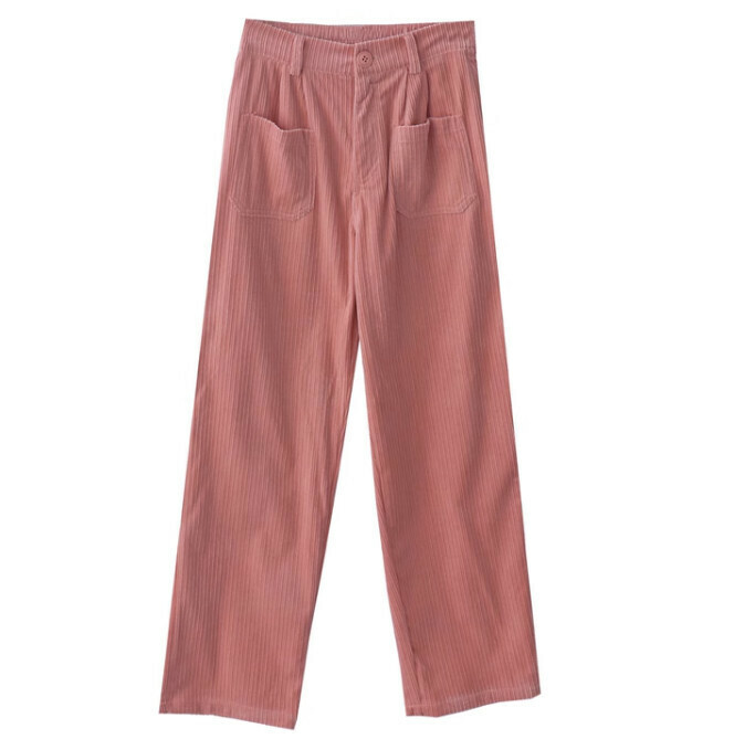 Hot selling corduroy trousers [pink] [Size S-L] (please contact customer service to confirm the delivery size after placing the order)