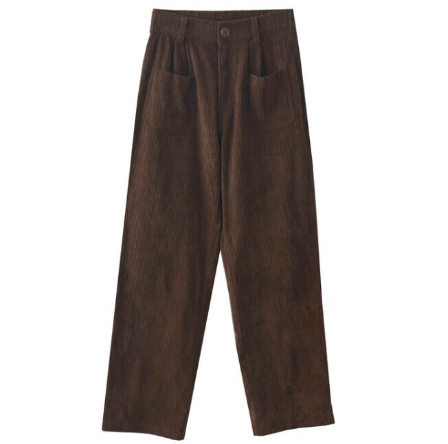 Hot selling corduroy trousers [brown] [size S-M] (please contact customer service to confirm the delivery size after placing the order)