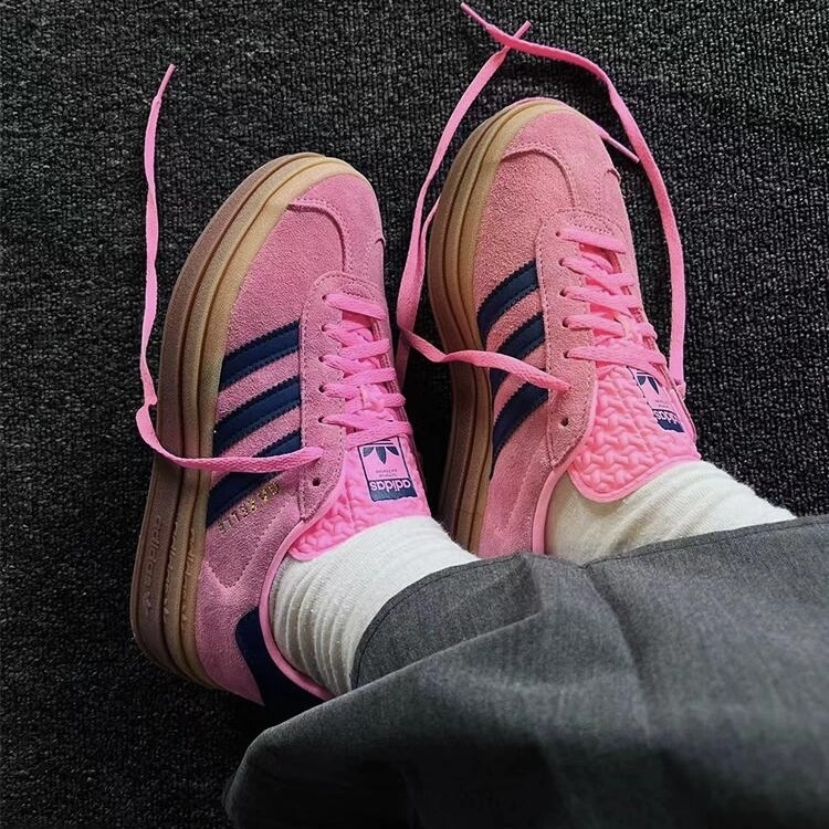 ADIDAS ORIGINALS GAZELLE BOLD 粉黑 亮粉 紫藍 焦糖底 厚底 堆疊 女鞋 H06122 / 現貨