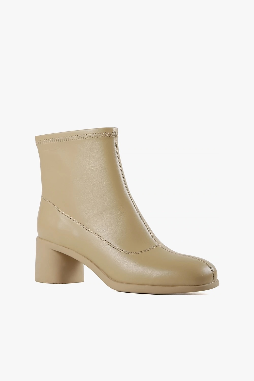 Danie 羊皮小方頭中跟短靴