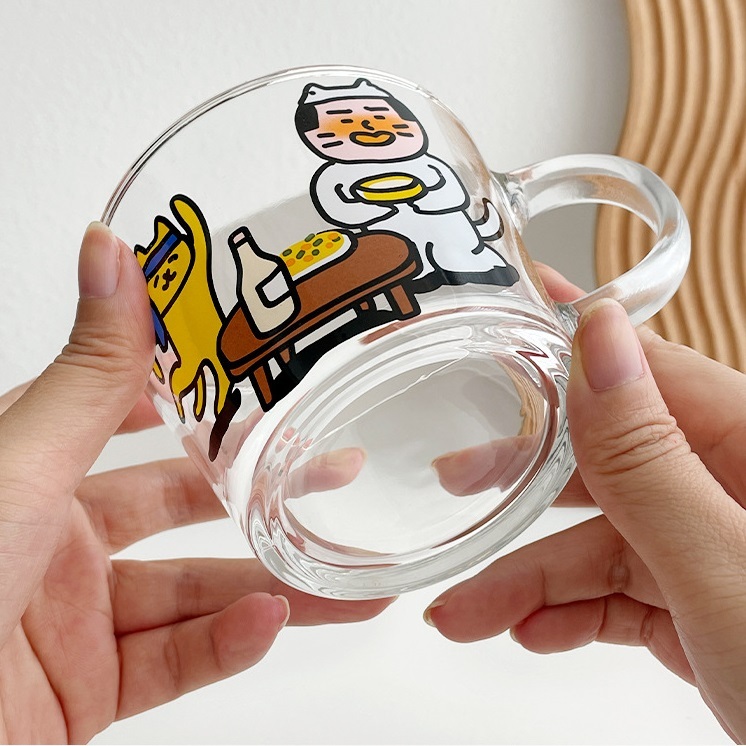 《51470》一起喝燒酒貓咪玻璃杯/350ml