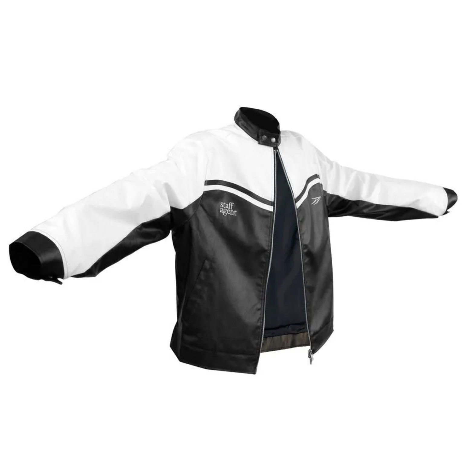 WBI 雙拉鍊 刺繡皮革外套