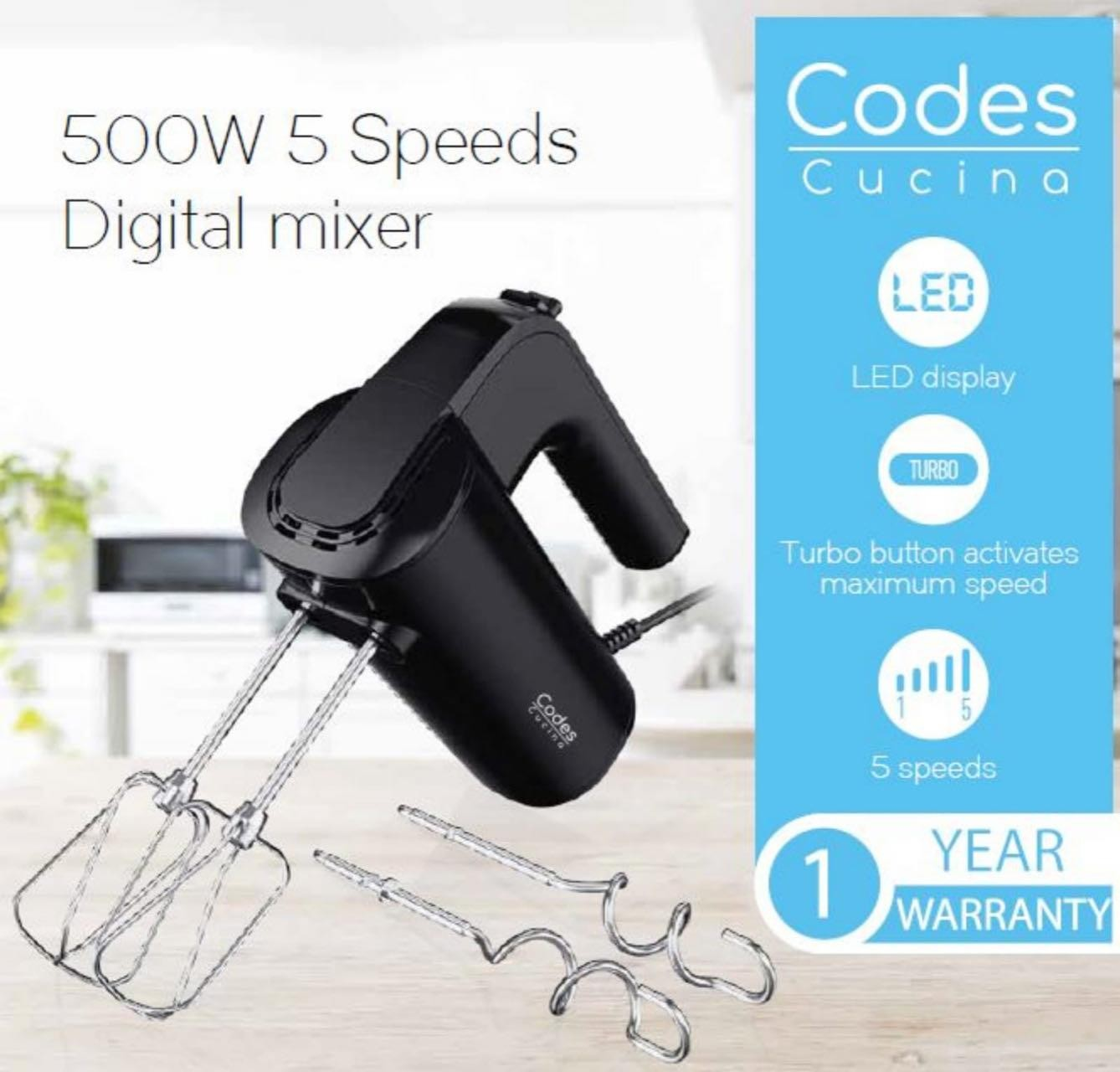 高速電動打蛋器[Codes]500W