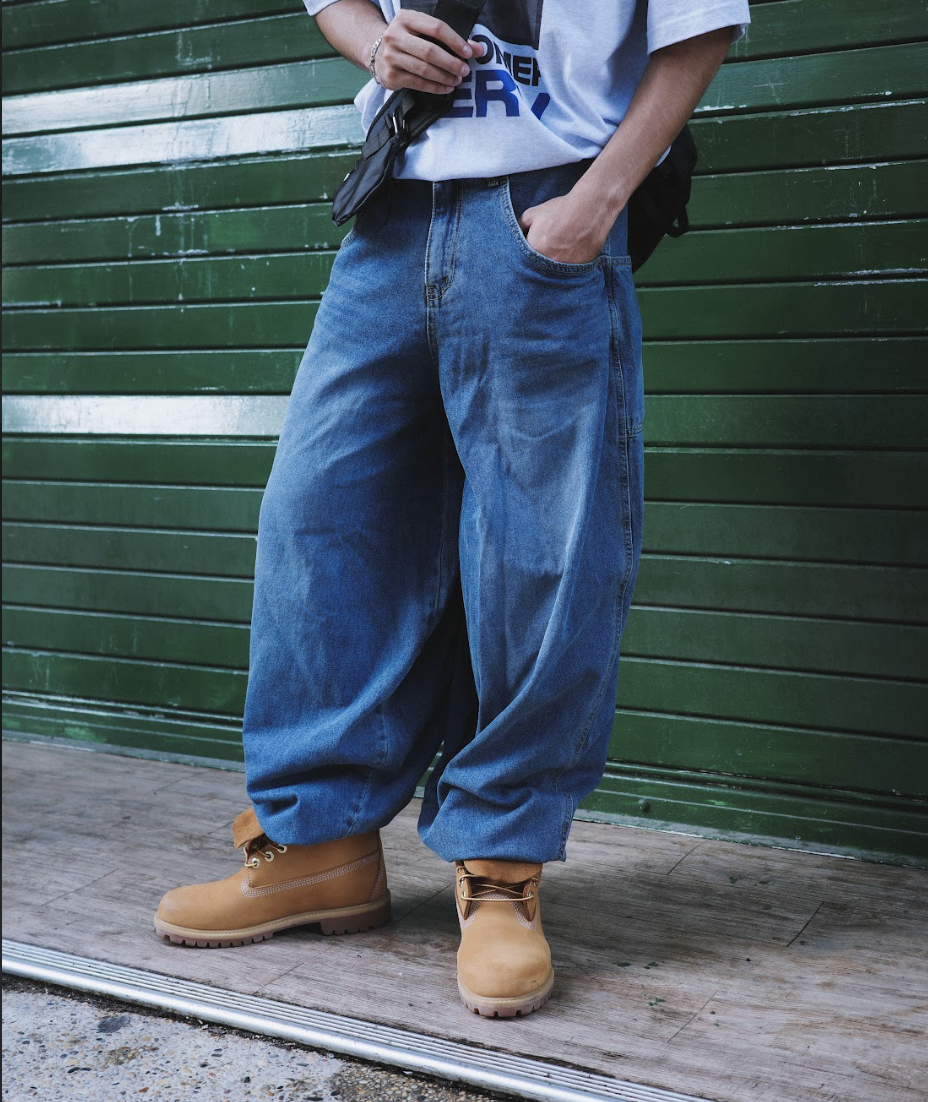 JIN UNIVERSAL 韓國 牛仔 窄褲腳 哈倫褲 氣球褲 長褲