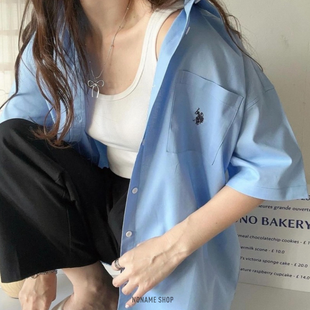 U.S.POLO ASSN. 短袖 襯衫 小LOGO 五色 (女款)