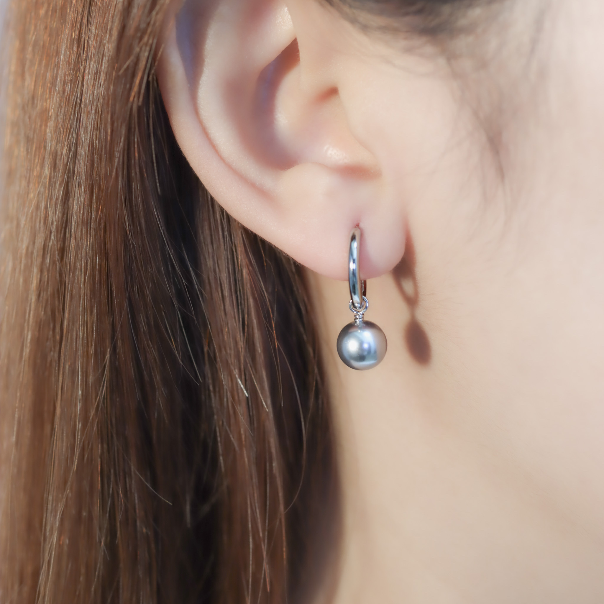 | 925 Silver・White Gold・Rose Gold・Pearl | Black Romance Earrings（Silver / Rose Gold） | EA0749 |