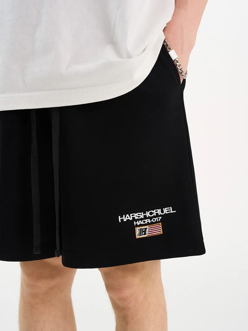 Harsh and Cruel 24SS 美式國旗字體刺繡重磅短褲 HZ242020170