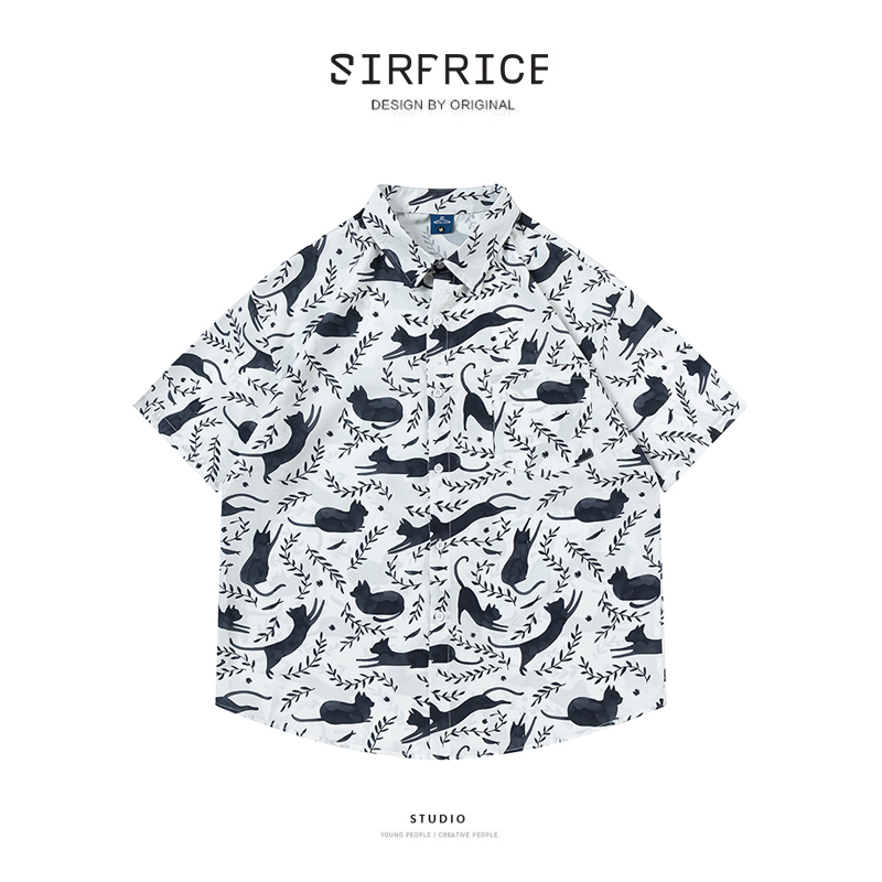 花襯衫 🐱黑貓 貓咪襯衫