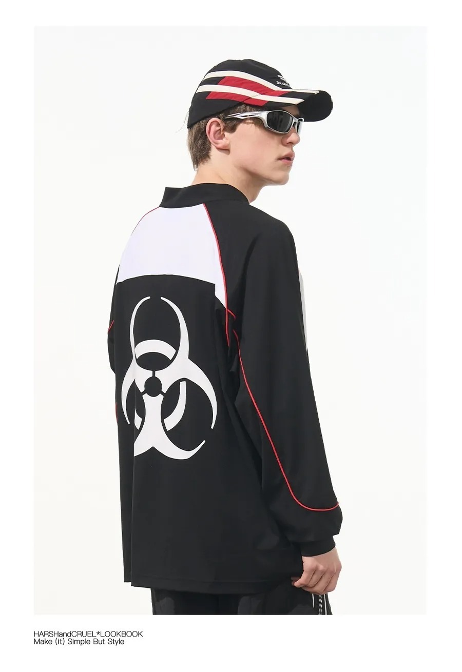 Harsh and Cruel 24SS 運動網布拼接生化Logo結構長袖 HL241020056