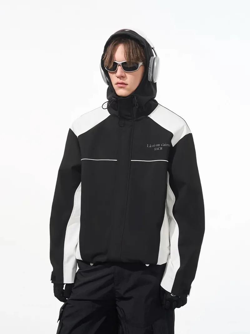 Harsh and Cruel 24SS 撞色拼接標語字體機能衝鋒衣外套 HL242050050