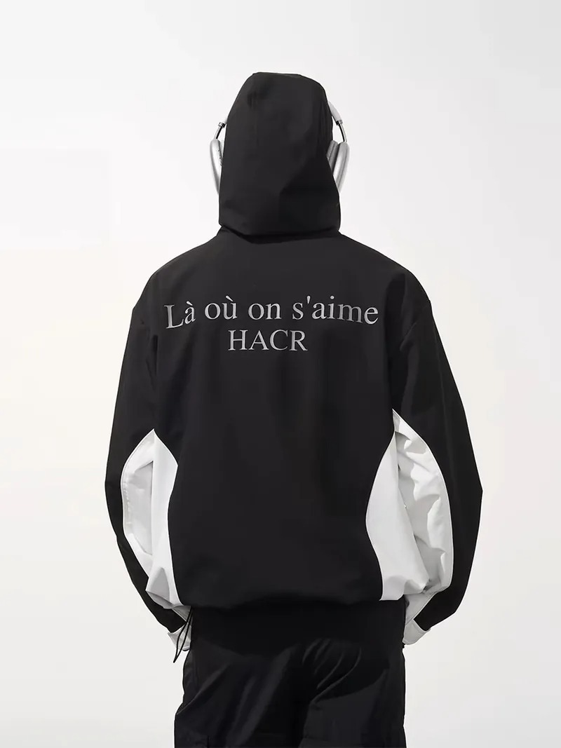 Harsh and Cruel 24SS 撞色拼接標語字體機能衝鋒衣外套 HL242050050