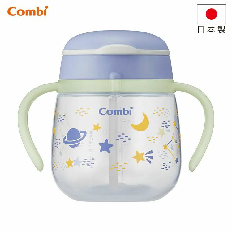 Combi 【日本製】 Laku Mug 吸管杯 (6mth+) #太空冒險夜光版 118198