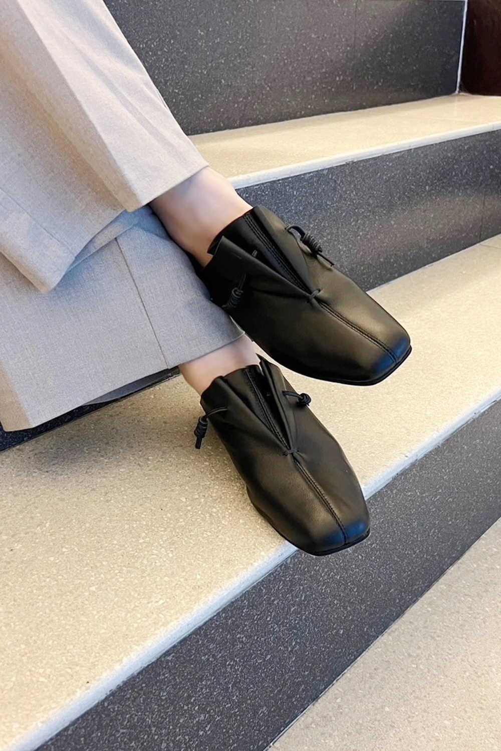 Nu Dance Flat 皮料抓皺方便鞋