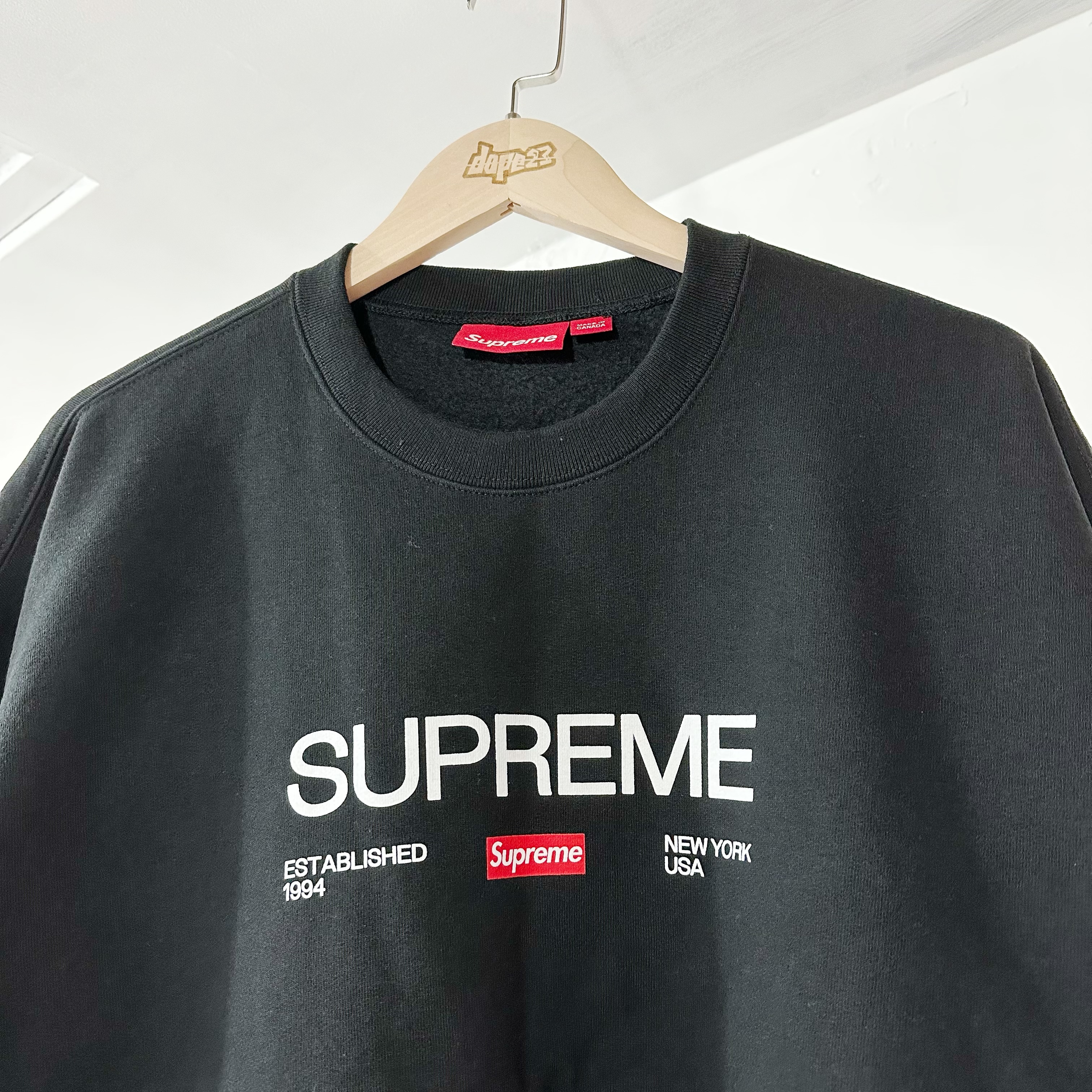 Supreme SS24 Established Crewneck Black