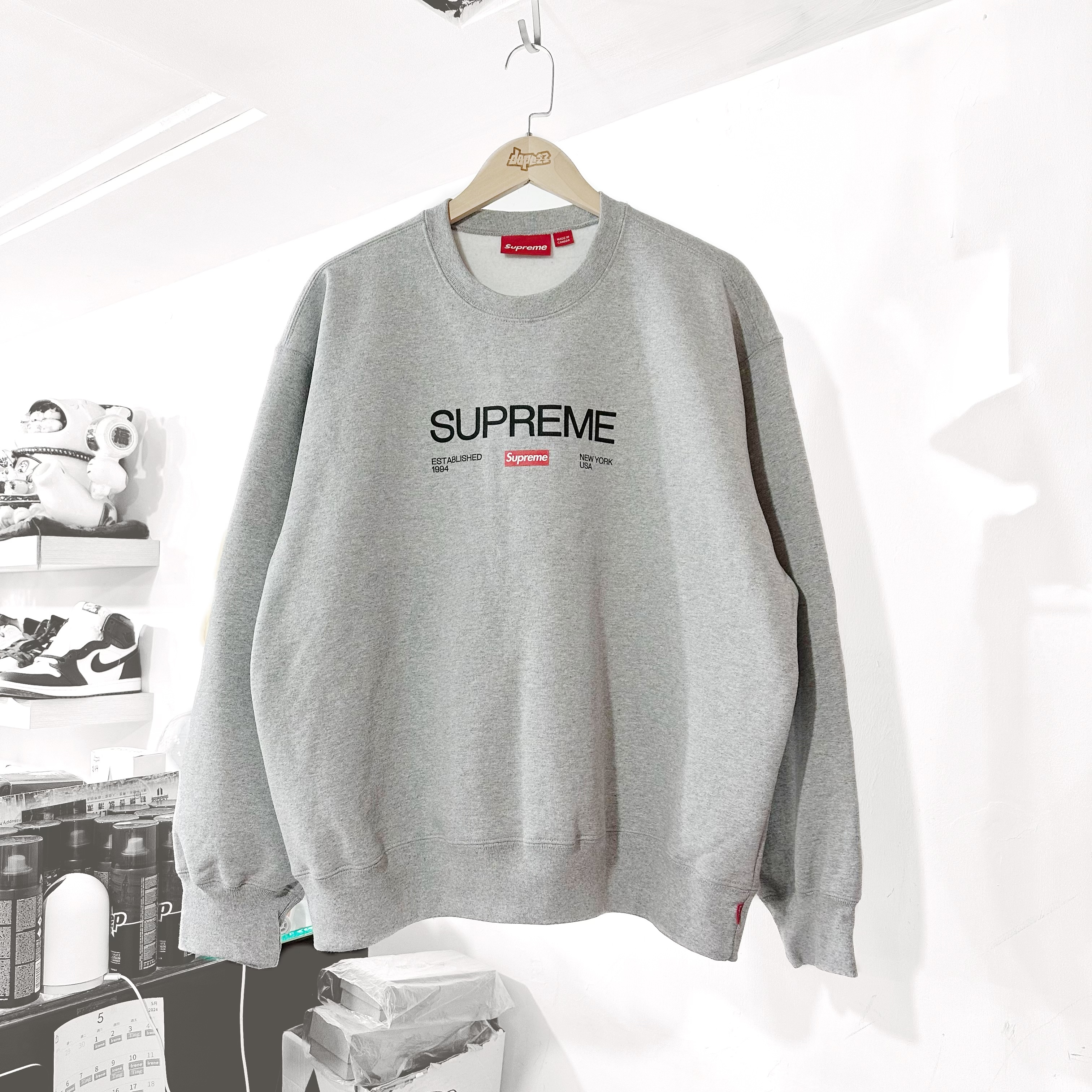 Supreme SS24 Established Crewneck Grey