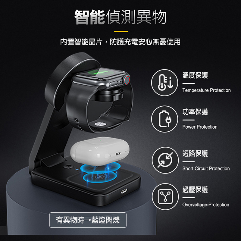 MOIS 摩世 三合一磁吸無線充電座 G-W3-3