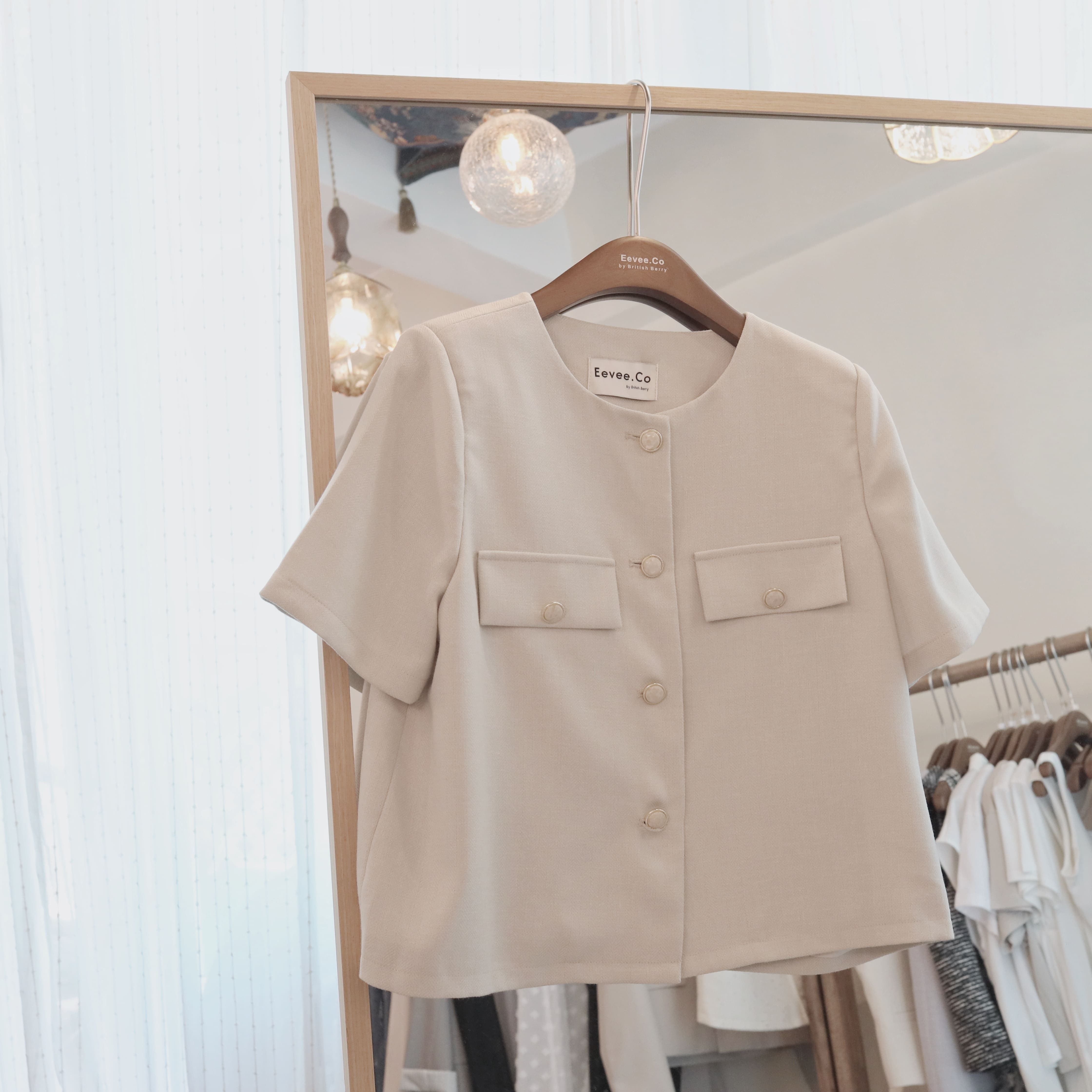 現貨 7005 簡約氣質 短袖正肩外套