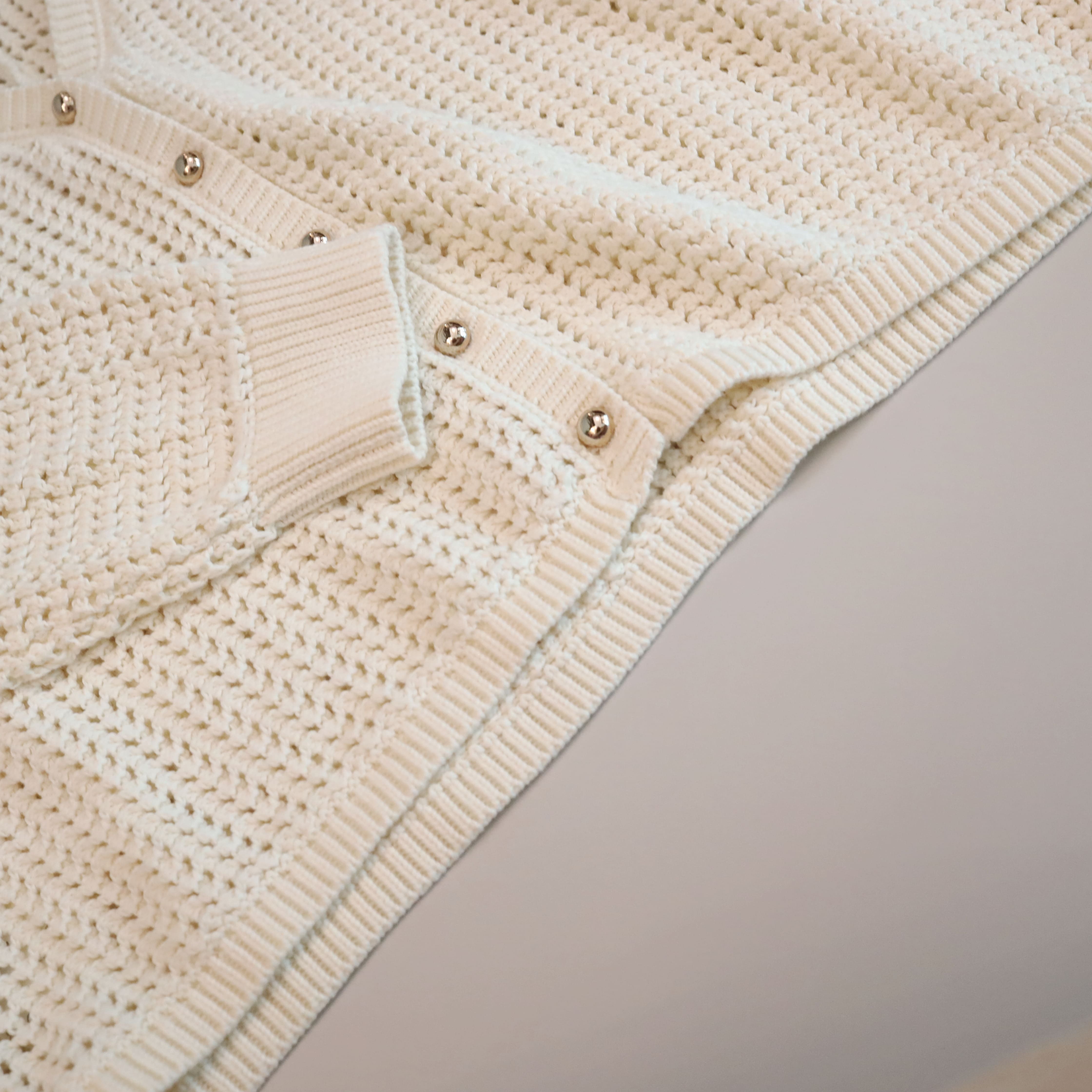 現貨 7008 店主大推 方格縷空針織外套