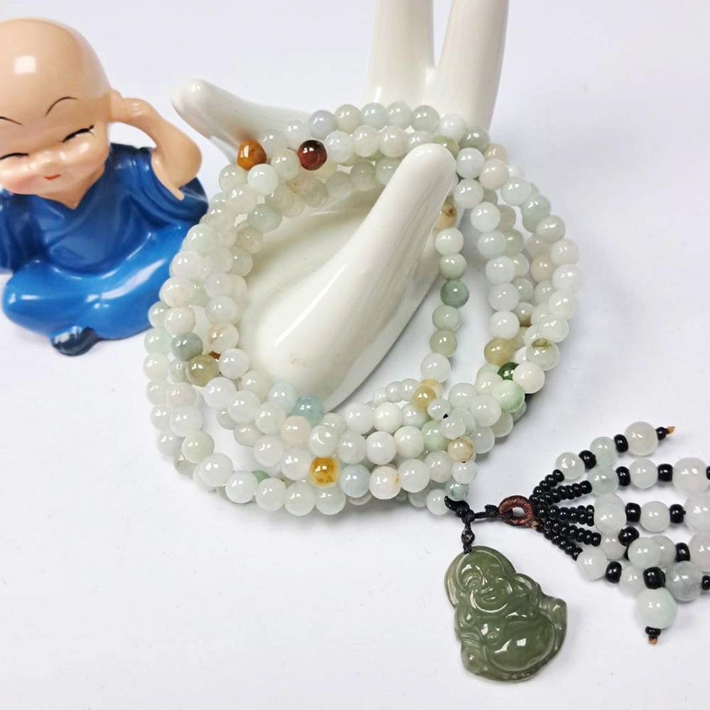 彌勒佛好運連環玉手珠5mm【十方】130147