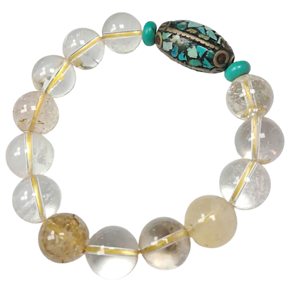 綠松石+髮晶手珠13mm【十方】134055