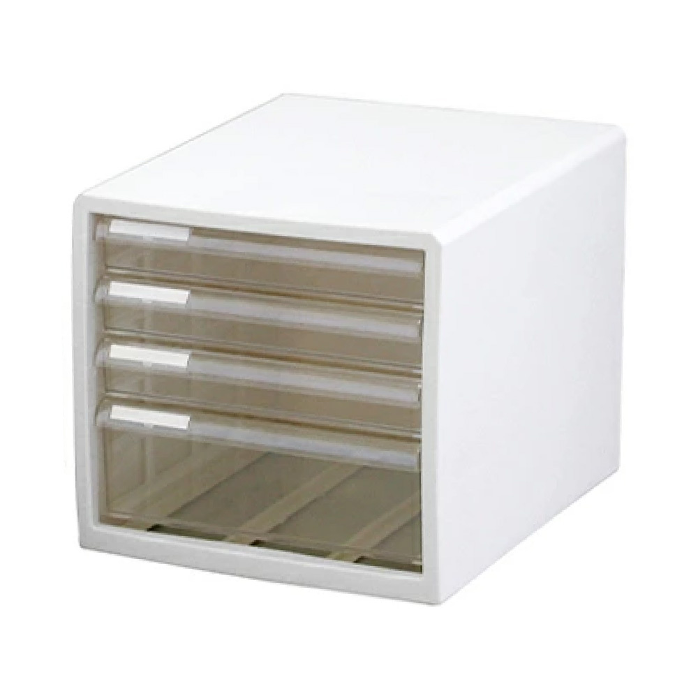 日本JEJ ASTAGE A4簡約桌上型文件小物收納抽屜櫃/白色/淺3深1抽/F4