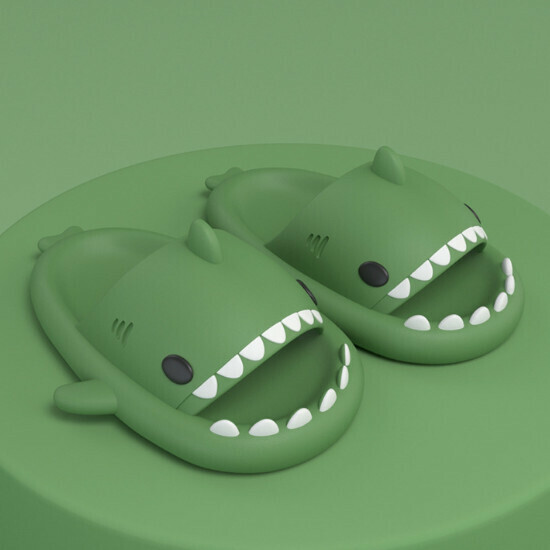 Hot selling shark style EVA sandals [dark green (adult style)] [size 36-45] (please contact customer service to confirm the delivery size after placing the order)