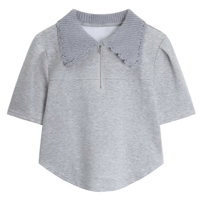 Hot selling Polo collar short-sleeved T-shirt (grey) (S-L size) (contact customer service after placing the order to confirm the delivery size)