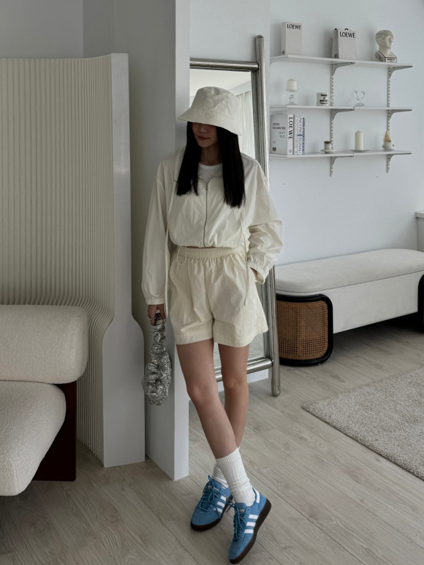 立領尼龍運動套裝*3色