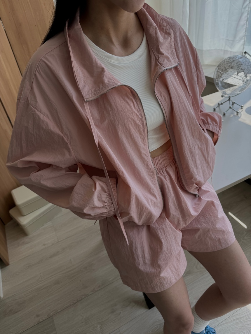 立領尼龍運動套裝*3色