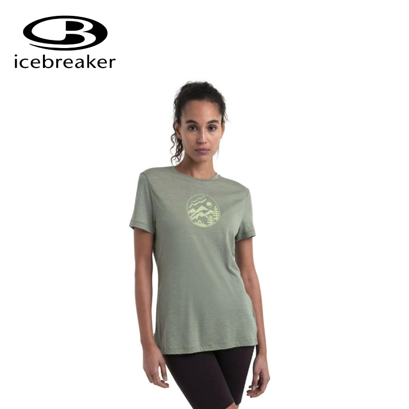 Icebreaker 紐西蘭 女 Tech Lite III 圓領 (營地景緻) 戶外/休閒 10IB0A56YD
