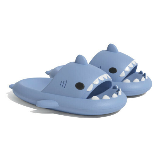 Hot selling shark style EVA sandals [haze blue] [size 36-45] (please contact customer service to confirm the delivery size after placing the order)