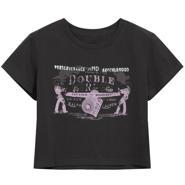 Hot selling short printed short-sleeved crew neck top (grey) (S-L size) (contact customer service after placing the order to confirm the delivery size)