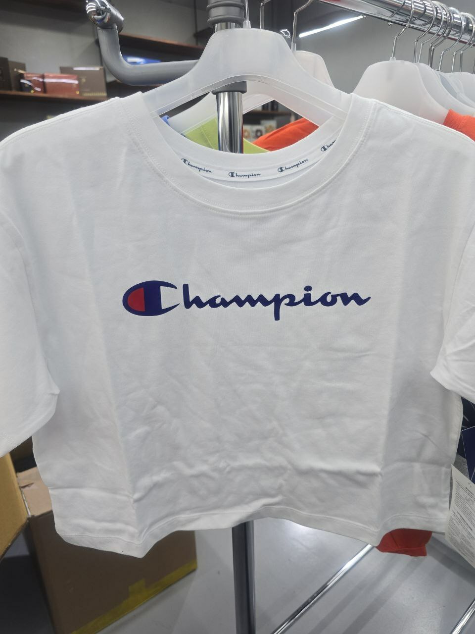 [S] CHAMPION SHORT SLEEVE CROPPED TOP,WHITE, CKTS3E073WT00S (SZZ355)