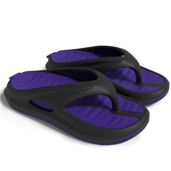 Hot selling versatile non-slip and wear-resistant EVA flip-flops [black and purple] [size 38-45] (please contact customer service to confirm the delivery size after placing the order)