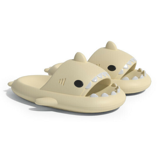 Hot selling shark style EVA sandals [beige] [size 36-45] (please contact customer service to confirm the delivery size after placing the order)