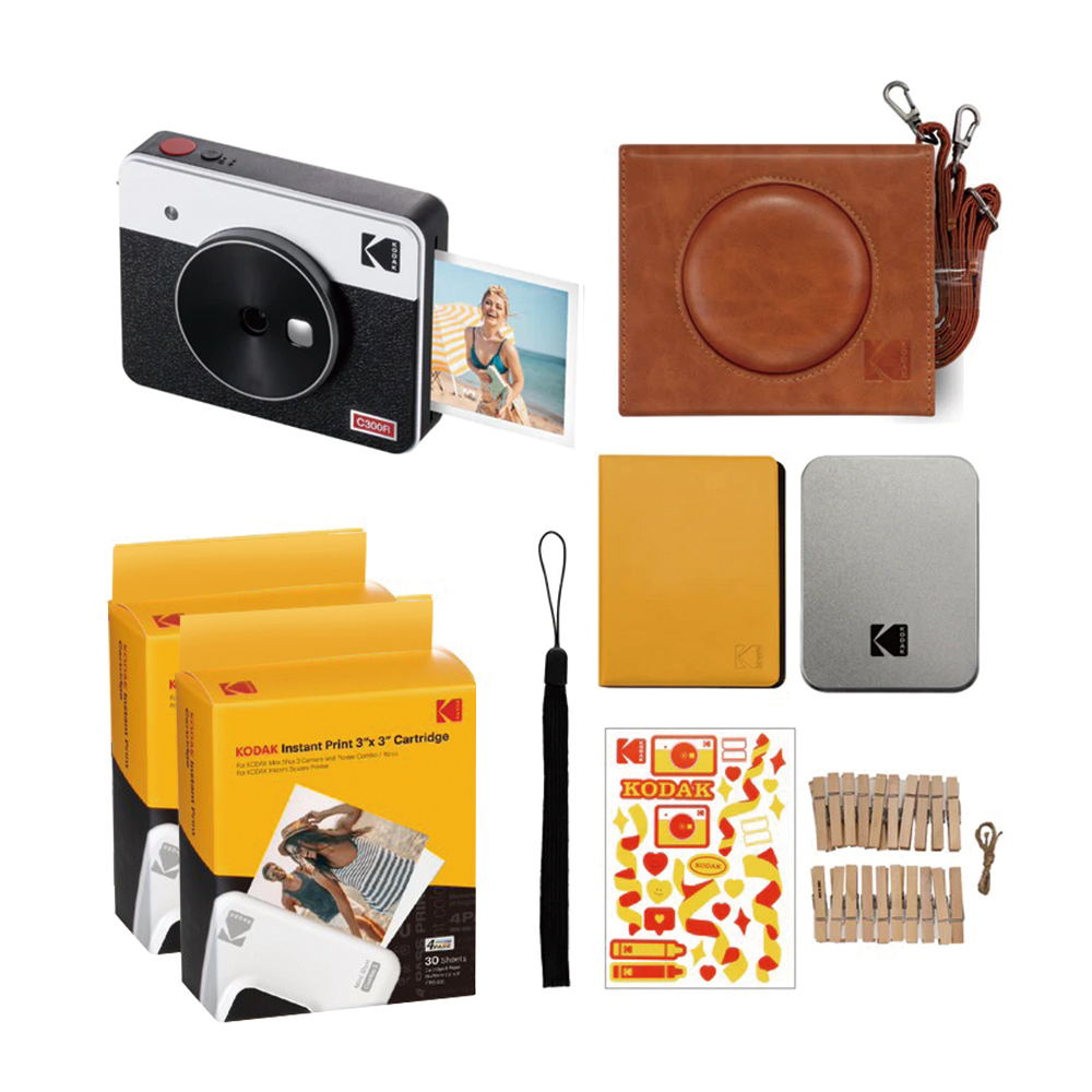 KODAK 柯達 MINI SHOT3 C300R 拍立得方形相印機 豪華出遊組 公司貨