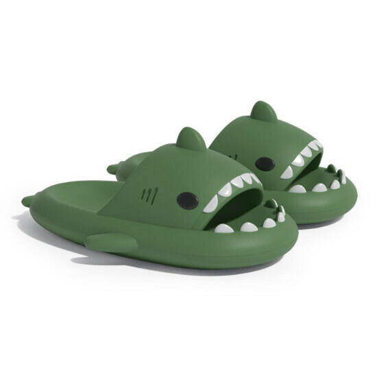 Hot selling shark style EVA sandals [dark green] [size 36-47] (please contact customer service to confirm the delivery size after placing the order)