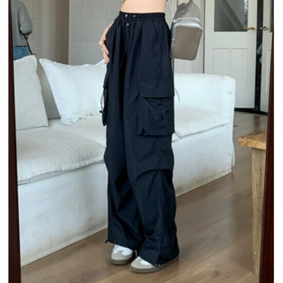 Hot selling quick-drying workwear wide-leg pants [black] [S-XL size] (please contact customer service to confirm the delivery size after placing the order)