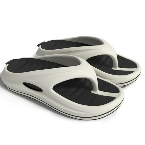 Hot selling versatile non-slip and wear-resistant EVA flip-flops [white and black] [size 38-45] (please contact customer service to confirm the delivery size after placing the order)