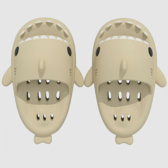 Hot selling shark style non-slip hollow sandals [beige] [size 36-47] (please contact customer service to confirm the delivery size after placing the order)