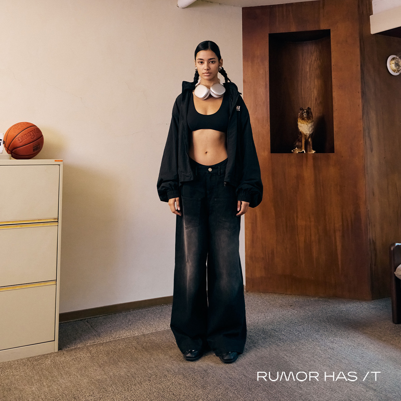 U Shaped Bra Top-Black