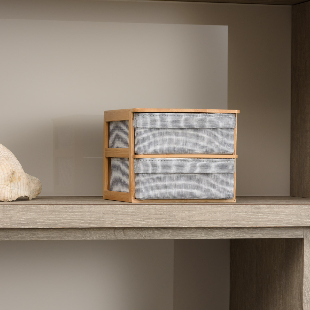 REE 桌上抽屜收納櫃 2格 - 亞麻藍