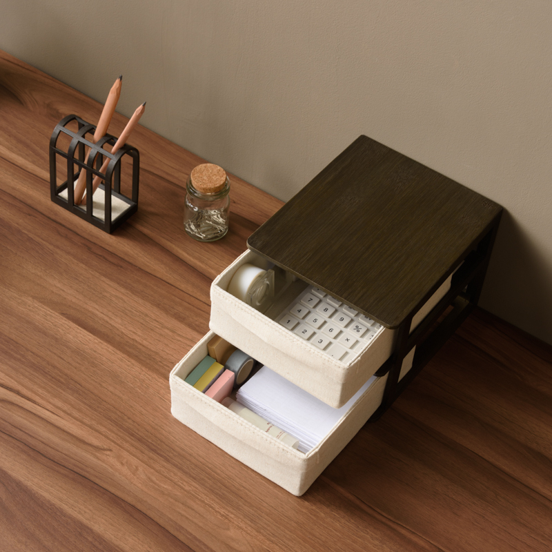 REE 桌上抽屜收納櫃 2格 棉殼白