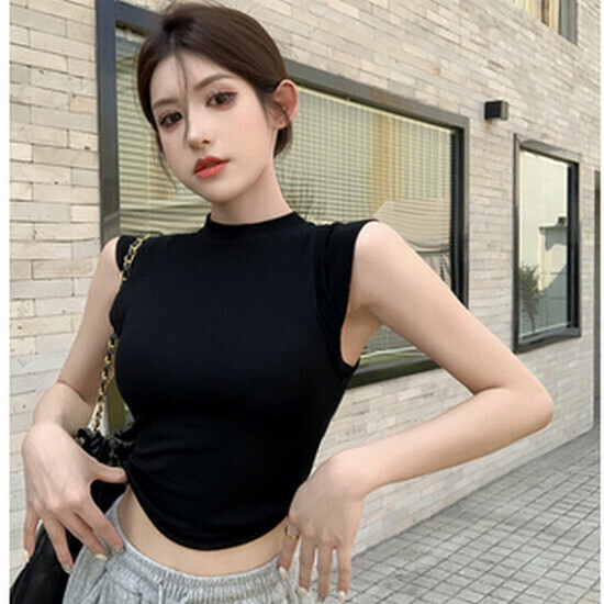 Hot Selling Camisole with Breast Pads [Black] [One Size Fits All]