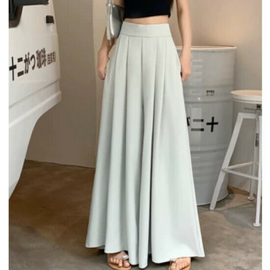 Hot selling high-waisted wide-leg pants [green] [size S-L] (please contact customer service to confirm the delivery size after placing the order)