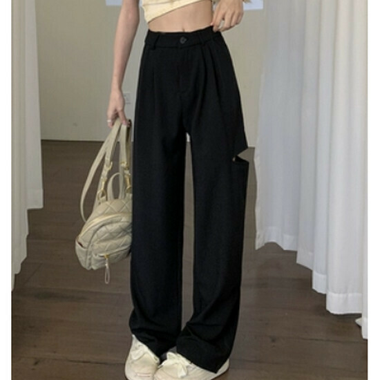 Hot selling ripped casual suit pants [black] [S-XL size] (please contact customer service to confirm the delivery size after placing the order)